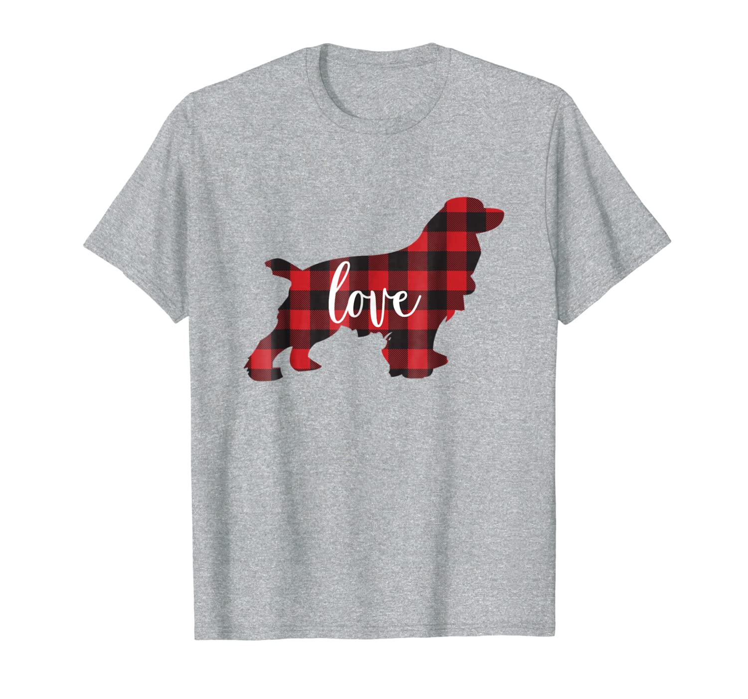 Buffalo Plaid Cocker Spaniel Mom Love T-Shirt-image-703607572