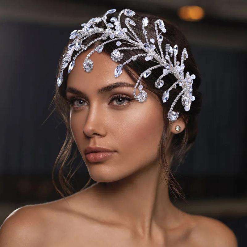 

Headpieces TRiXY H250 Wedding Hair Crown Bridal Accessories Sparkly Silver Headband Tiara Crystal Headpiece For Brides
