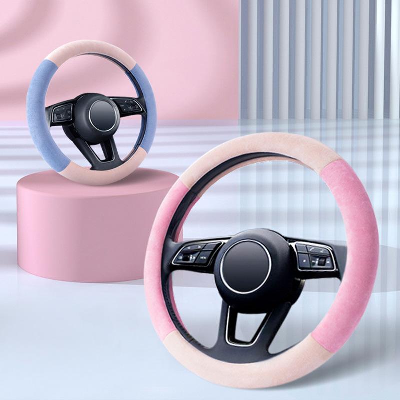

Steering Wheel Covers Car Cover High-quality Plush Warm Cute Female Universal Supplies For Winter 38cm