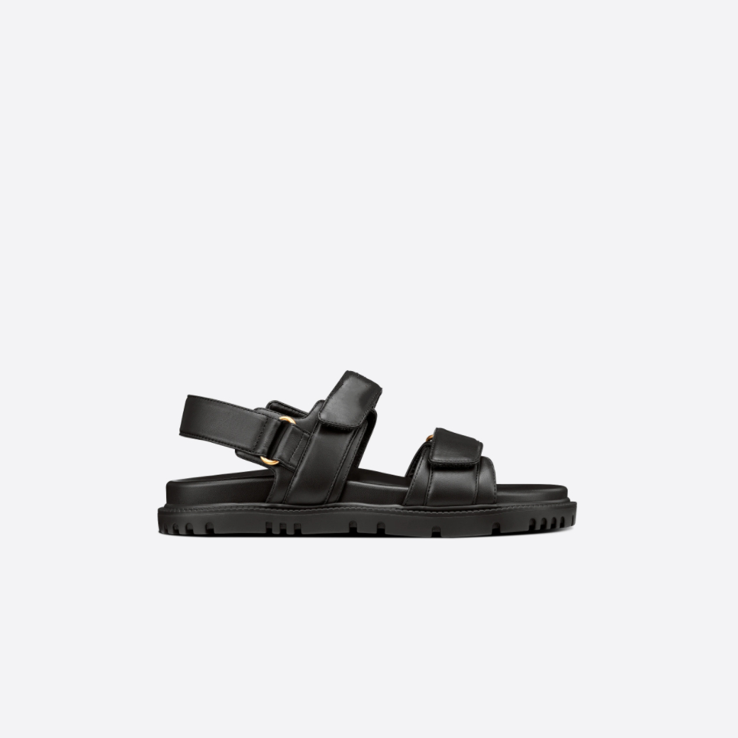 

Explosion Women's ACT SANDAL S900 Black Lambskin gold hardware flat beach casual shoes Velcro luxury designer Counter with box