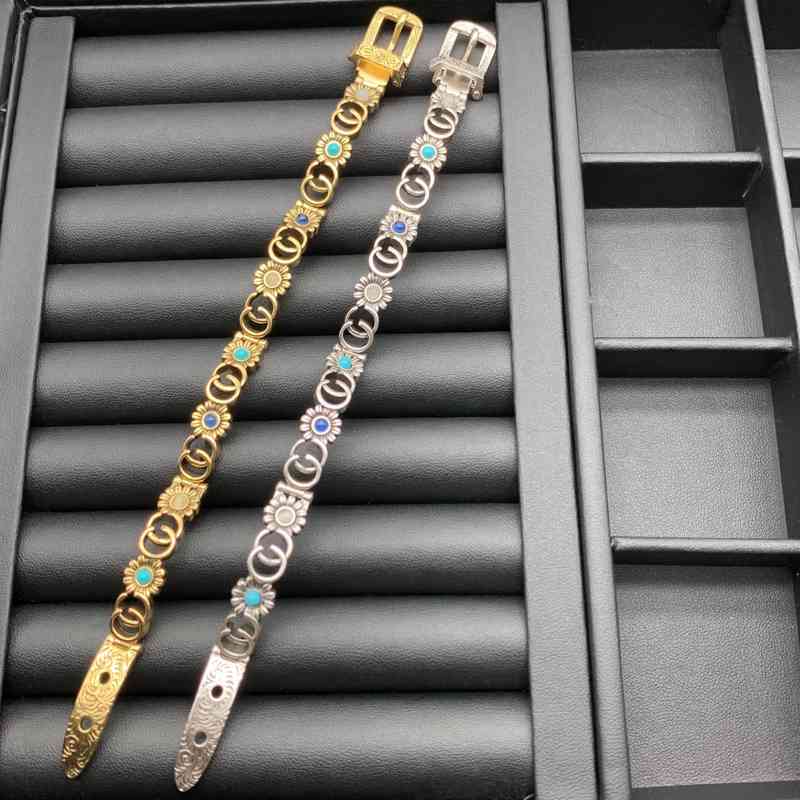 

G 2022 ucci high-end jewelry men and women Bracelet / Gujia New Letter Daisy Turquoise Fashion Watch Chain Light Luxury Trend