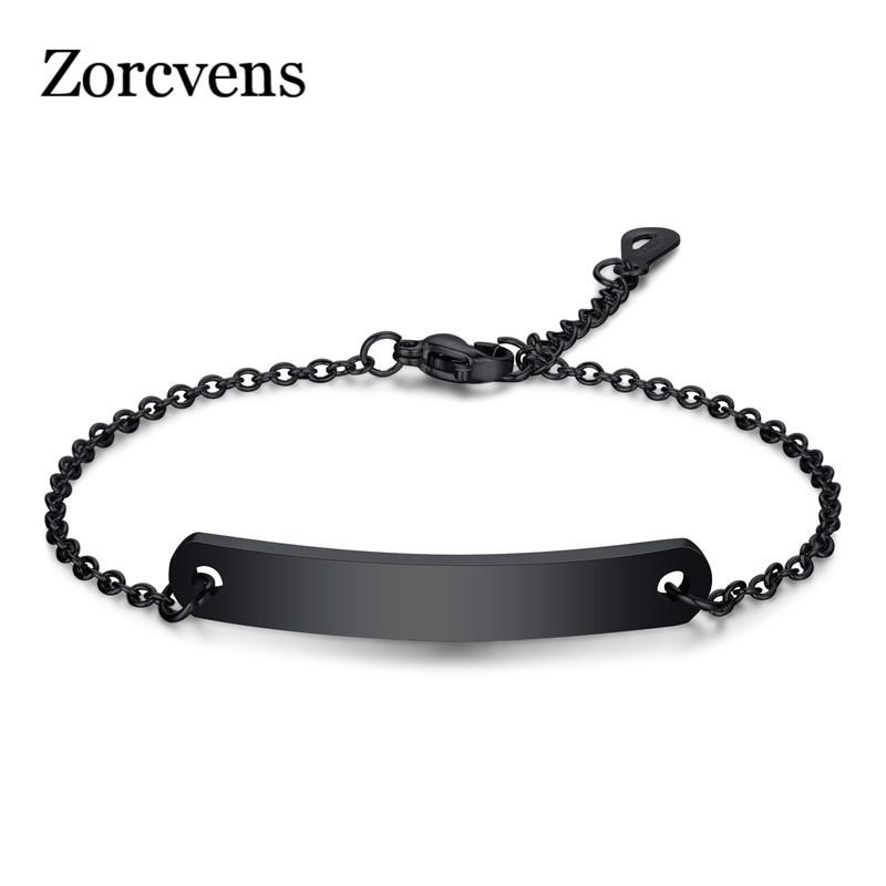 

Link, Chain ZORCVENS Personality Customize Bracelet Stainless Steel Gold/Silver/Black For Women