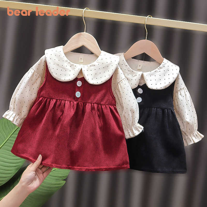 

Bear Leader Spring Fashion Born Baby Clothes Autumn Birthday Princess Dress Costume Infant Polka Dot Christmas Vestidos 0-2Y 210708, Ah6124black