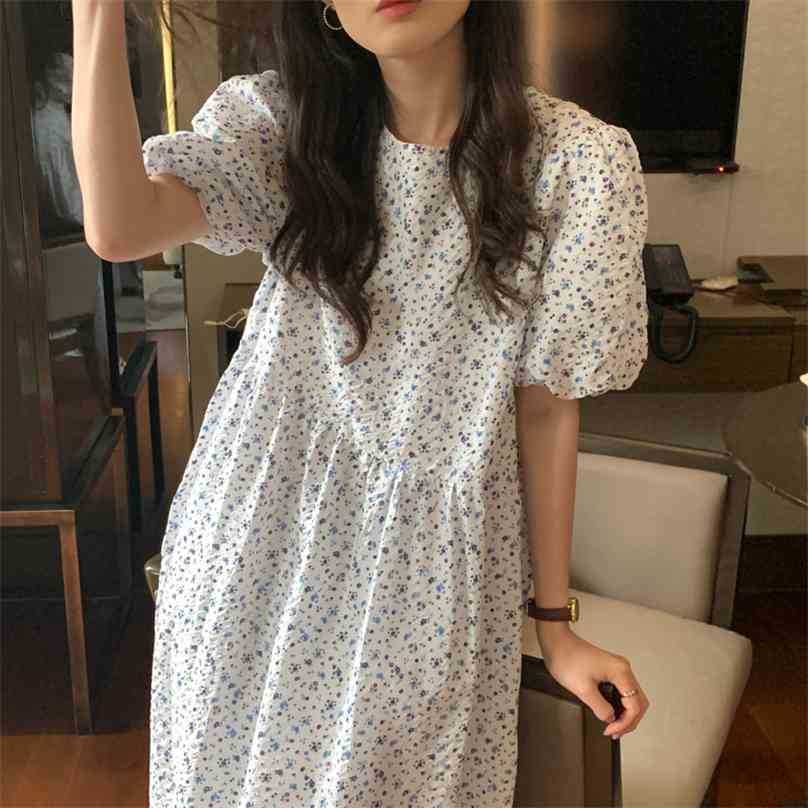 

Vintage Prom All Match Florals Retro Printed Party Vestidos Arrival Girls Elegance Loose Long Dresses 210525, Photo color