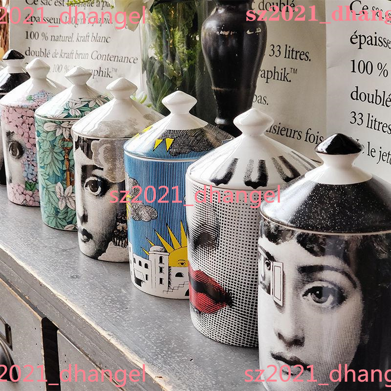 

Lady Face sets Jar DIY Empty Candle Holder Beauty Dressing Brush Pen Box with Lid Ceramic Storage Tin Flower and Bottle