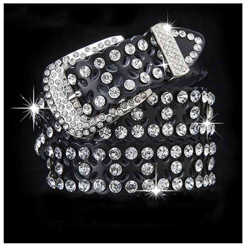 

Designer belts 2023 Western Rhinestone Hollow Out Leather Fashion Jeans Causal Pants Women Belt