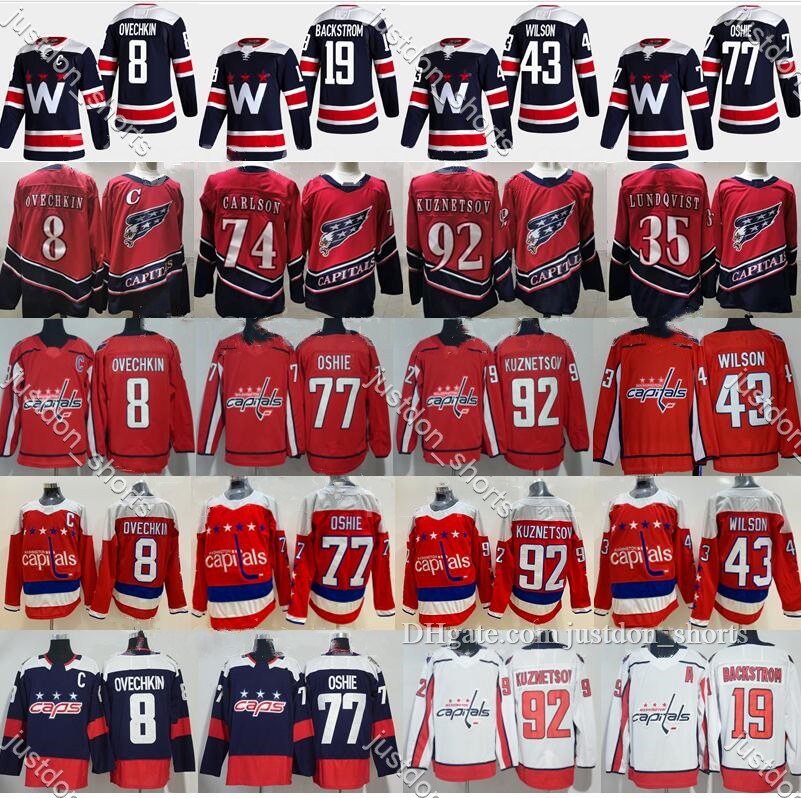 

Reverse Retro Washington Capitals Alexander Alex Ovechkin Jersey Hockey Tom Wilson Oshie Evgeny Kuznetsov Nicklas Backstrom Henrik Lundqvist, Black;red