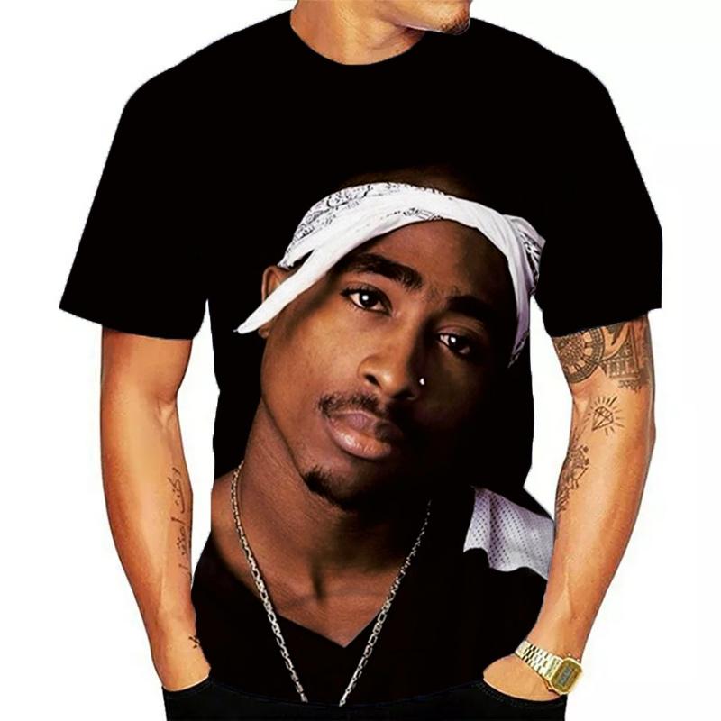 

Men's T-Shirts Rock 2pac 3D Print Tupac Amaru Shakur Men T Shirt Graphic Streetwear Oversize Tshirt Unisex Summer Short Sleeves Male Tees, Zwx027