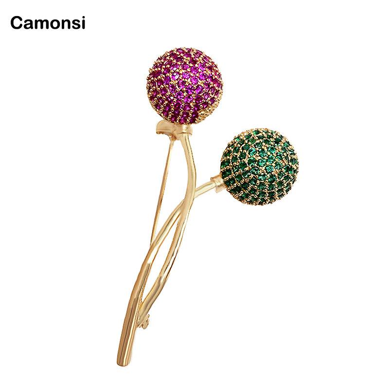 

Pins, Brooches Camonsi Luxury Plant Colorful Fine CZ Zircon Pins Gold Jewelry For Party Suit Pocket Women Clothing Sweater Accessories, Gray