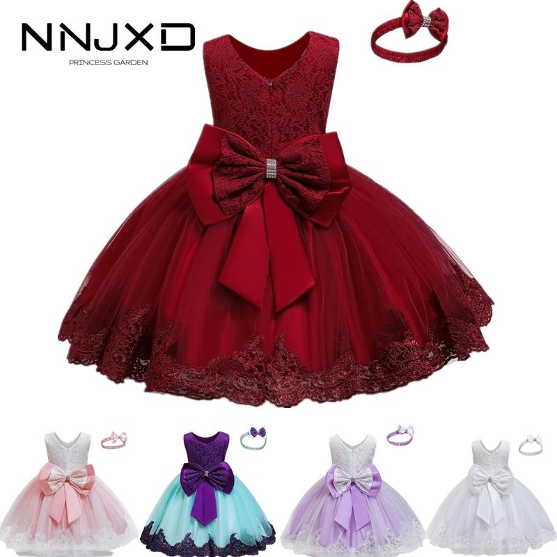 

Girl's Dresses Girls Dress Elegant Evening Princess Party Kids For Costume Children Wedding 3 4 Year Vestido Infantil, Red;yellow