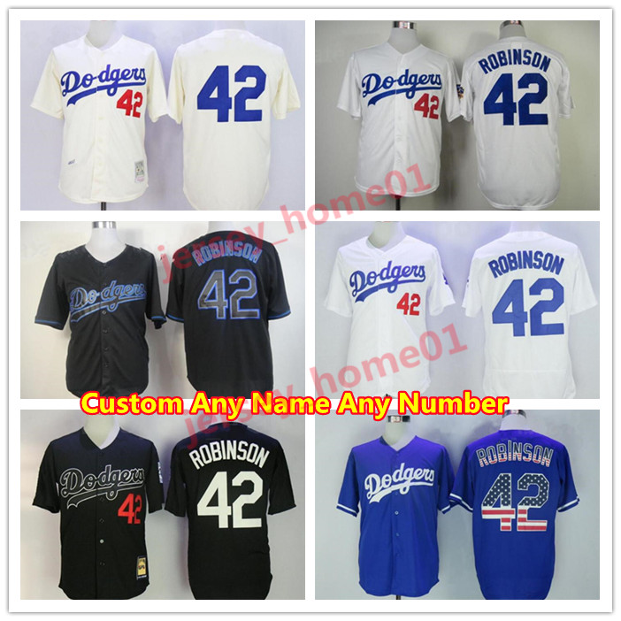 

Top 1955 Vintage Baseball 42 Jackie Robinson Retro Jersey Team Cool Base Blue White Grey Beige Black All Stitched Retire adult Women kids, As shown in illustration