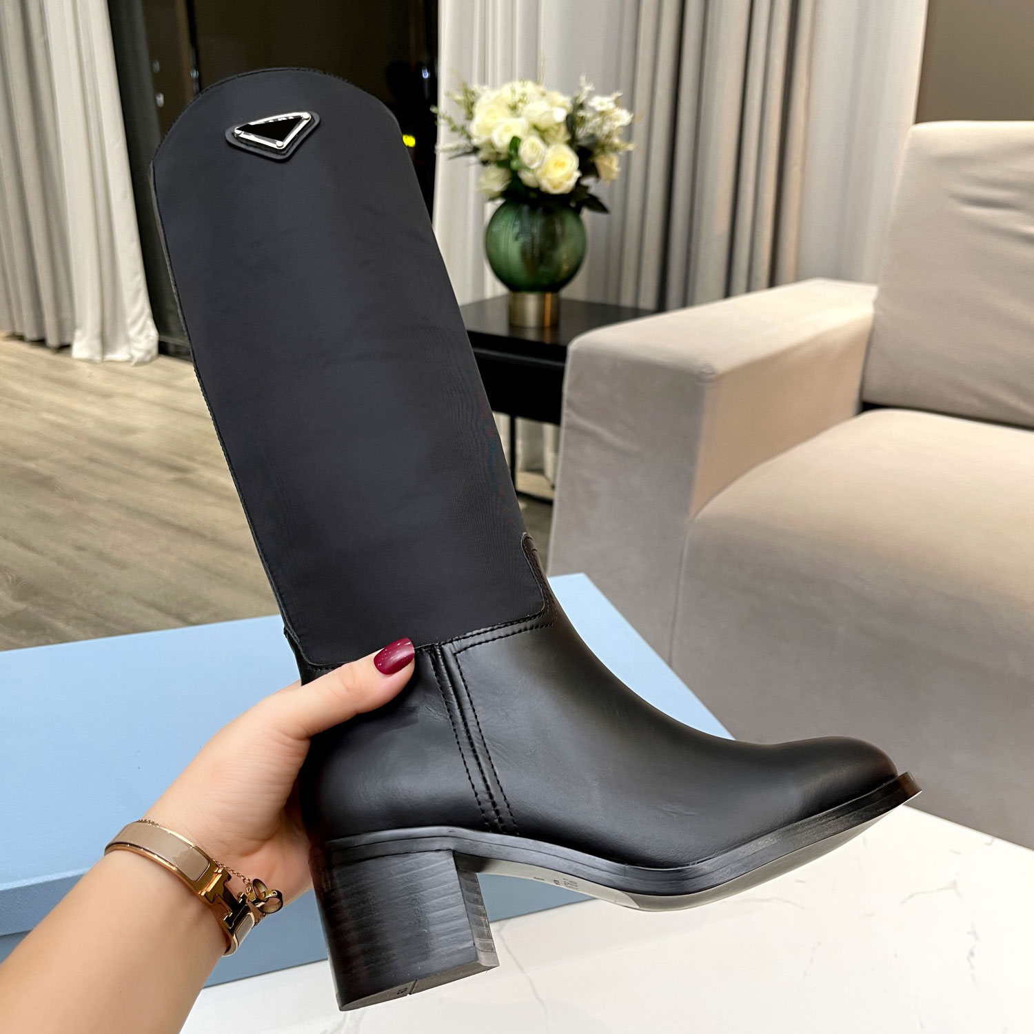 

Designer womens boots Sequined Fashion Genuine Leather luxury Knee-High size 35-40, Supplement (not shipped separately)