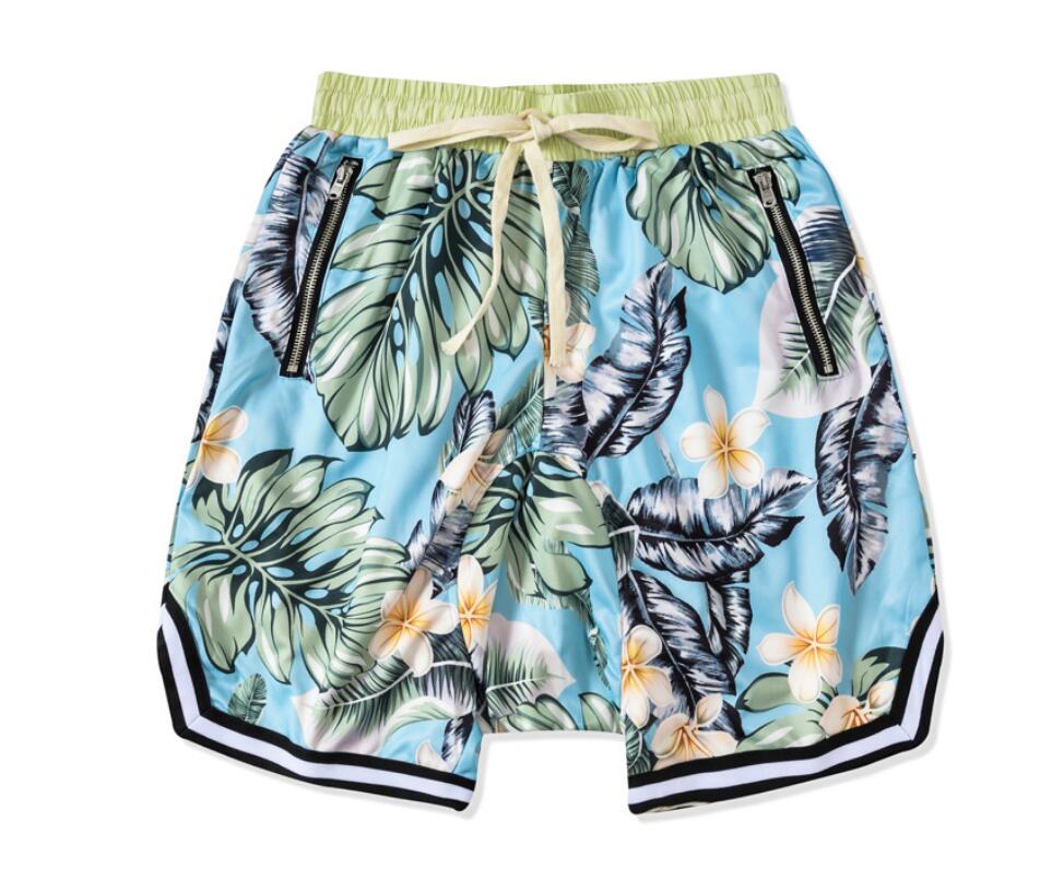 

Fashion Hawaiian FOG Beach Pants Hip Hop Hip-hop Loose Drop Flower Shorts, White;black