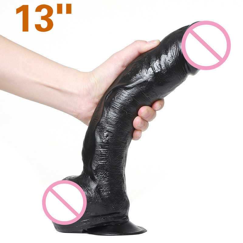 

33*6.5cm Giant Huge Dildo Super Big Dick With Suction Cup Anal Butt Plug Large Dong Realistic Penis Sex Toys For Woman 210629