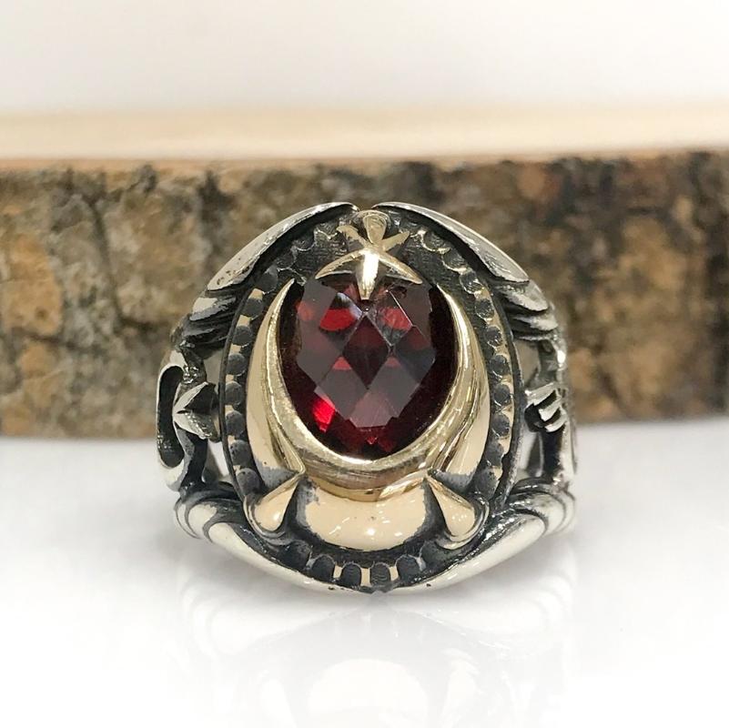 

Cluster Rings The Moon Stars Soldier Special Mould Silver Men 'S Ring