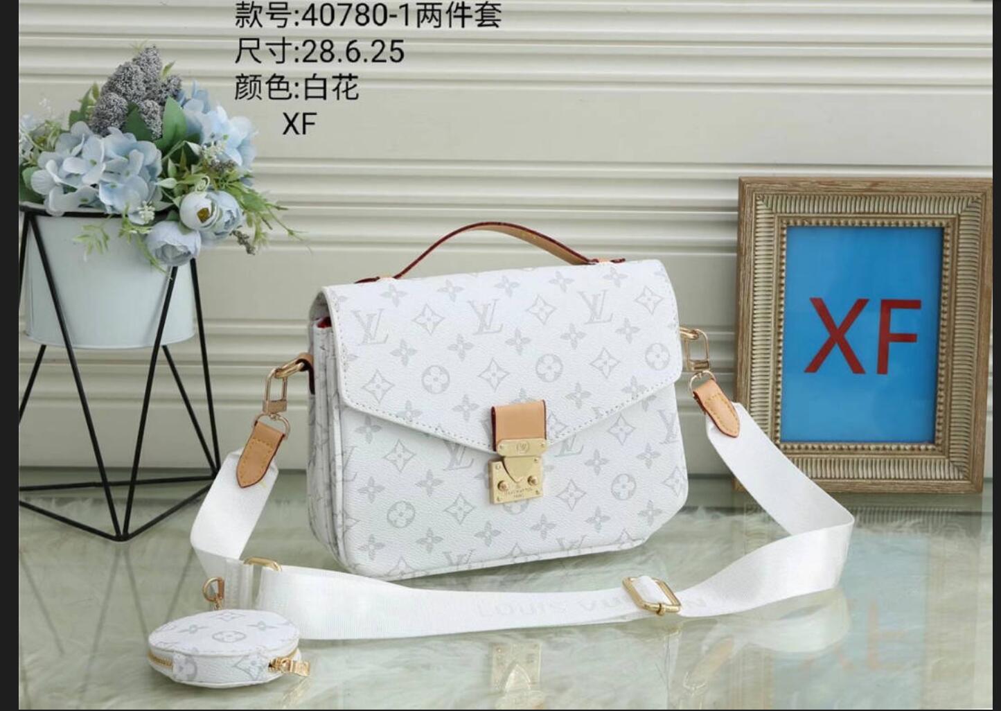 

1-28 LV LOUIS 1 VITTON 3 pieces/set Women Messenger Bag Handbag Pochette Metis Shoulder Bags+wallet Lady Crossbody Bags, Red;black