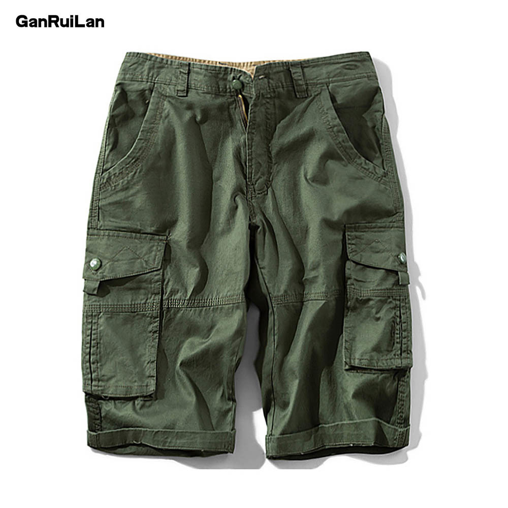 

Cargo Shorts Men Cool Camouflage Summer Cotton Casual Men Short Pants Clothing Comfortable Camo Men Cargo Shorts 210518, Khaki color