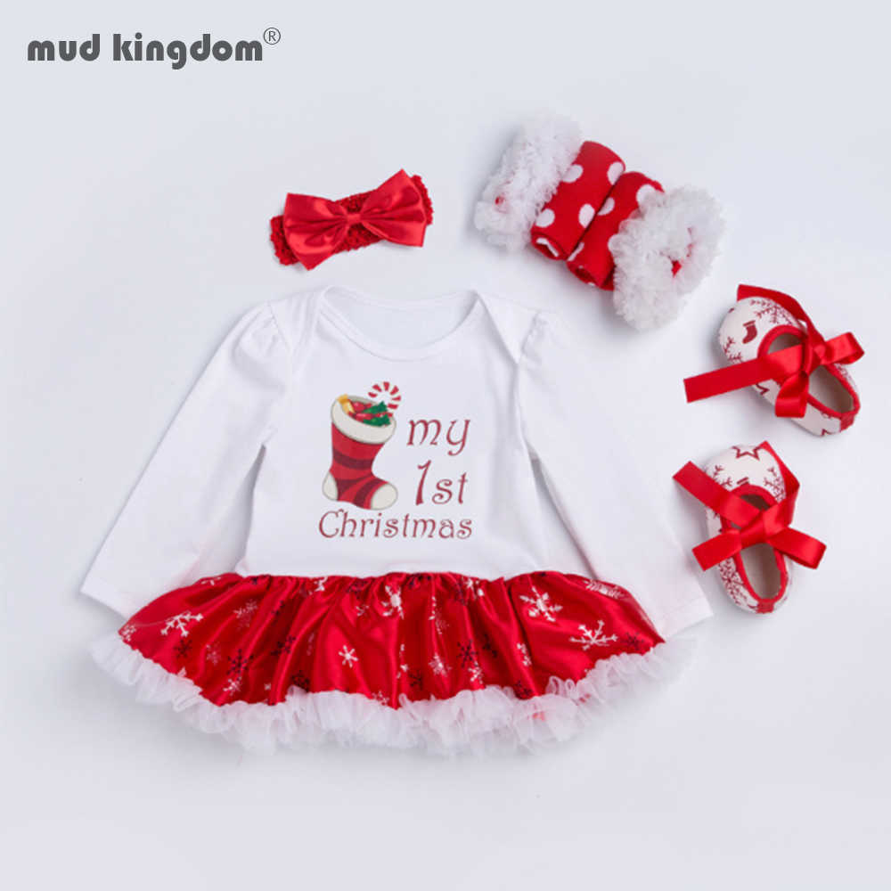 

Mudkingdom born Baby Girl Clothes Sets Tutu Dress Christmas Outfits 4Pcs 210615, Sock