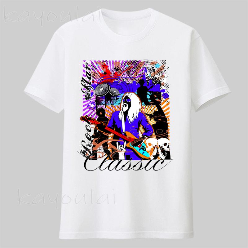 

Men's T-Shirts Wholesale 100% Cotton O Neck Graphic Fashion Harajuku T Shirt Rock Star Music Life Custom Printing OversizedT-Shirt Men, White;black