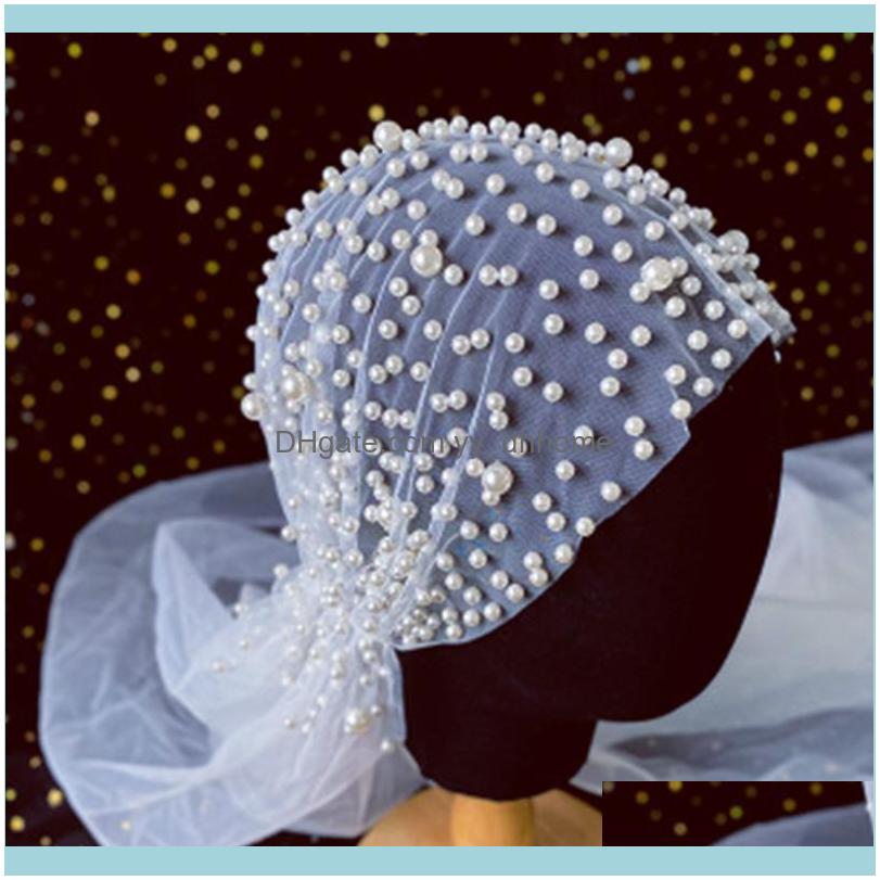 

Barrettes Jewelryromantic Pearls Headband Wedding Headdress Hat Yarn Aessories For Women Elegant Pearl Headpiece Headwear Bridal Hair Jewelr