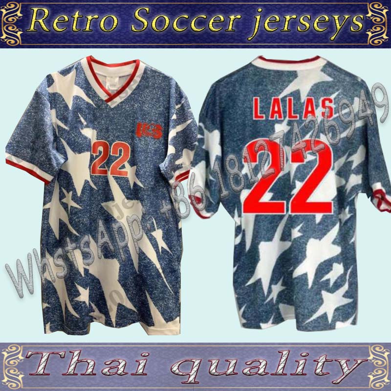 

1994 US Away Shirt retro soccer jerseys Wegerle Lalas Ramos Balboa United States 94 America classic football shirts, Black;yellow