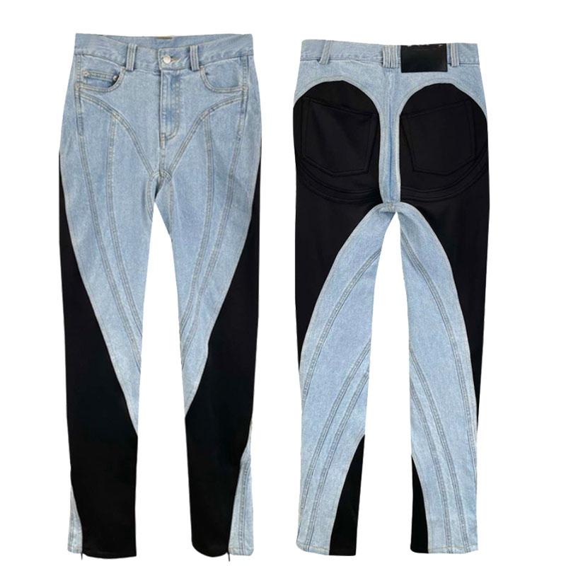 Jeans des femmes Vintage patchwork haute taille denim pantalon crayon et manteau de veste correspondant ensemble 2021 printemps automne femmes co