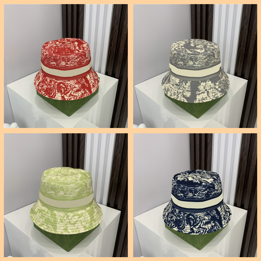 

Luxurys designers bucket hat men's and women's classic leisure fashion beach travel sun hats Fisherman cap hight quality 4 colors good nice, Box