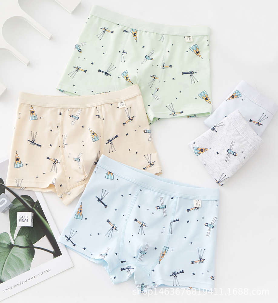 

Children's underwear 50 pure cotton junior student large size fashion printing comfortable wide waist men's flat angle business super, Camo