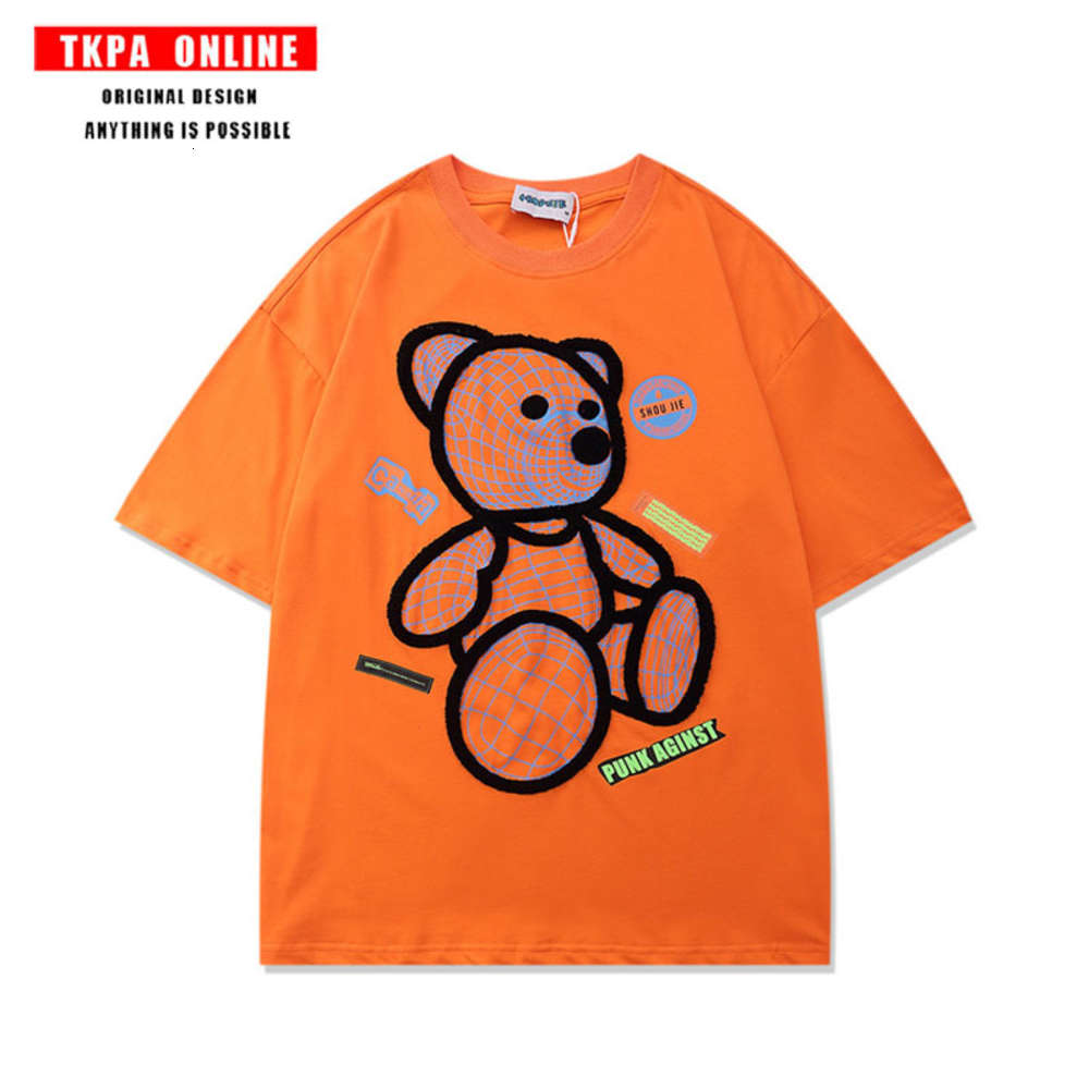 

polo shirt Tkpa bear short sleeve T-shirt 2021 summer men's and women's wear, White;black