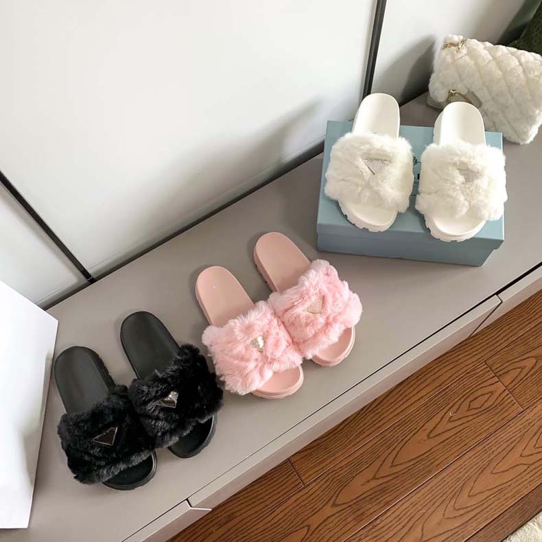 

warm slipper Fur Slippers Real Raccon Slides Home Furry Flat Sandals Female Cute Fluffy On Sale Shoes Woman Luxury Quality 03, #4