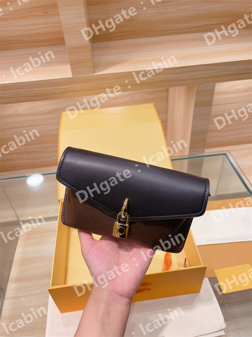 

Women Luxurys Designers Bag Classic fashion casual joker shoulder diagonal span 20*13cm padlock on strap Handbag wallet, 01