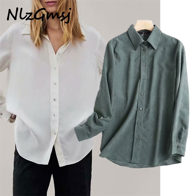 

Blouse Women Fashion Solid chiffon shirt Turn down Collar Blouses Long Sleeve Chiffon Shirt Casual Tops 210628, As picture