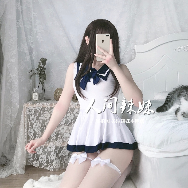 

Sexy ingerie Anime Cospay Costume Student Uniform Schoo Gir Erotic Babydo Dress Women ace Miniskirt Maid Outfit for Women, White