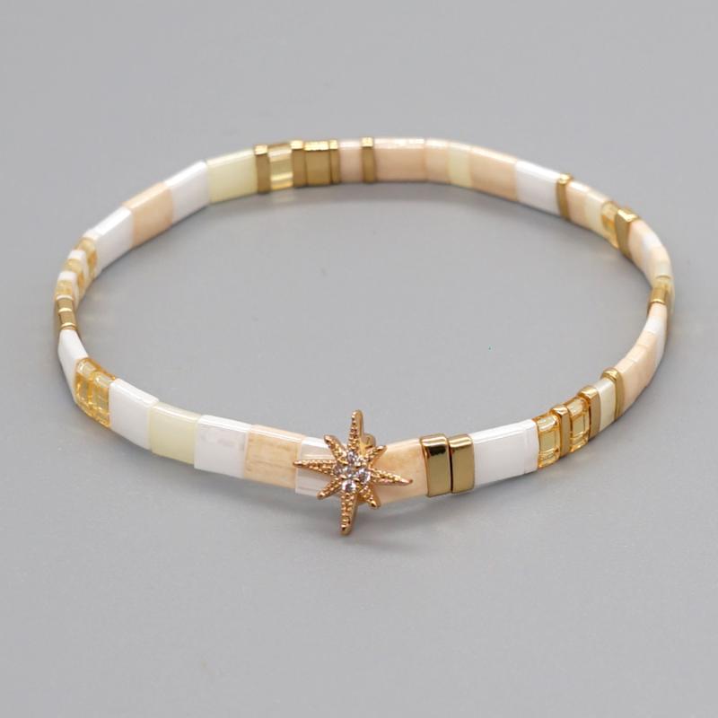 

Charm Bracelets Go2BoHo Ombre Miyuki Tila Bead Bracelet Fashion Jewelry Rhinestones Inlay Criss Cross Star For Women Girls