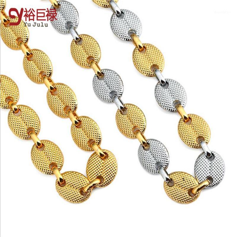 

Hiphop Men's Chain Two Tone Cuban Chains Necklace 18 K Between Thick Plating Gold Ingot For Men/Women