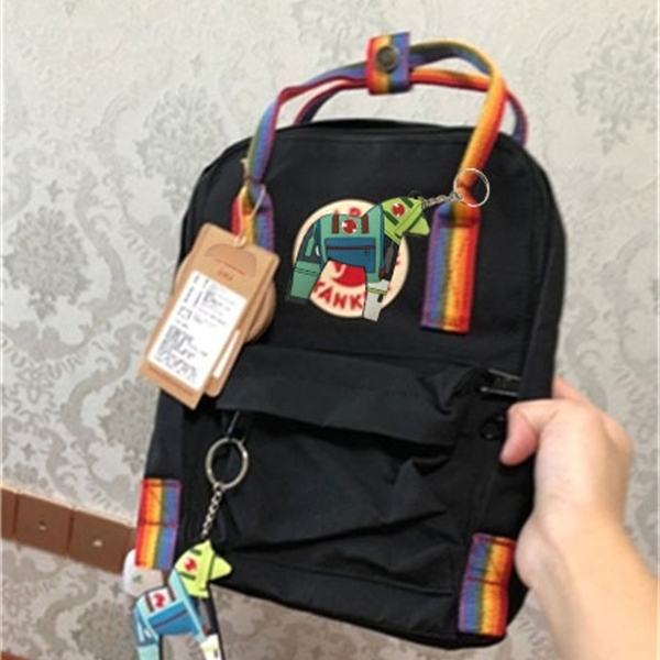 Fjallravan kanken Arctic Fox Color Belt Rainbow Backpack Couples Canvass Travel Bag Outdoor for mother and baby yee