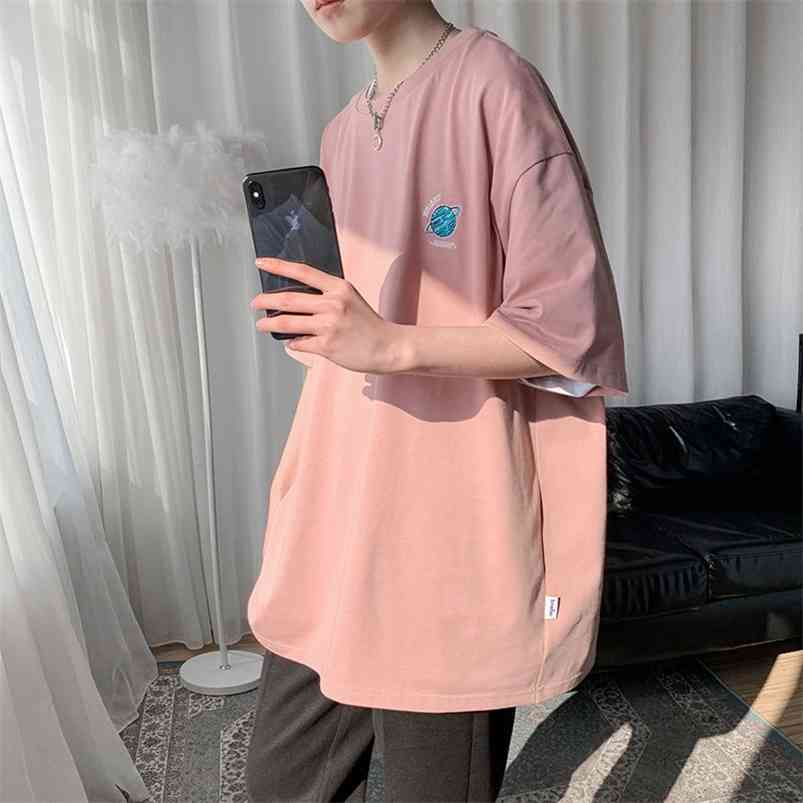 

Privathinker Men' Star Embroidered T Shirts Fashion Woman Short Sleeve T-Shirt Clothing Korean Style Tops 210722, Black