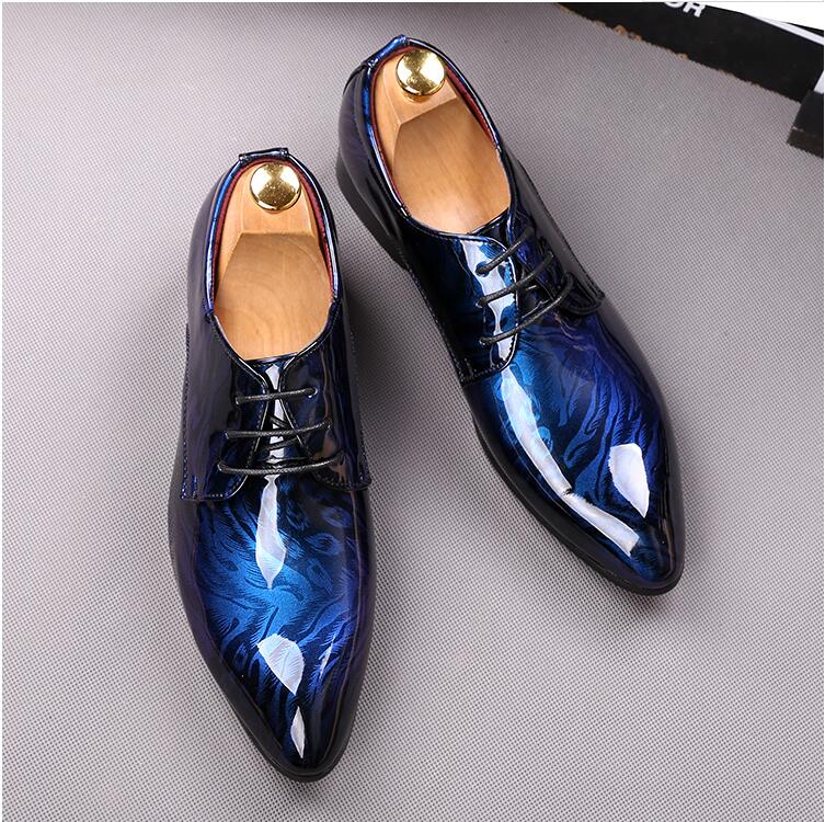 

2021 Hot sales luxury Business Dress Men Formal Shoes Wedding Pointed Toe Fashion Genuine Leather Shoes Mens Flats Oxford, Red