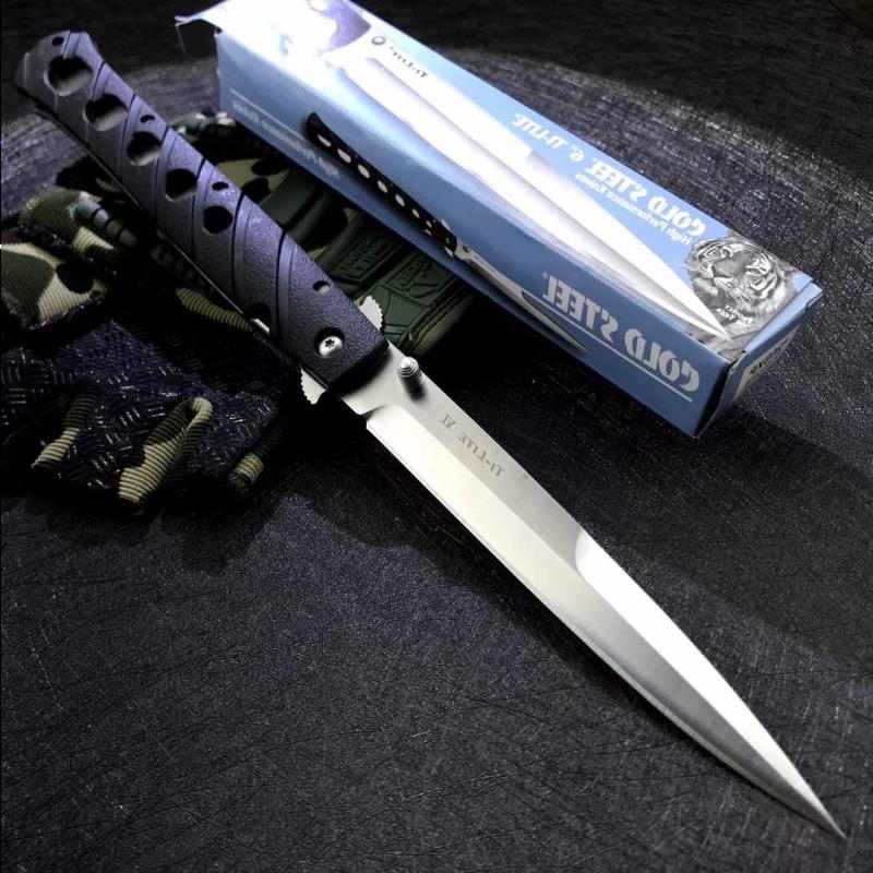 

Cold Steel 26SXP Ti Li te XL 6 Folding Knife Stiletto Sword Satin Plain Blade Black ZyEx Handle Outdoors Camping Tactical Knives Tjlwr