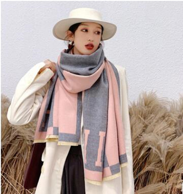 

2021 Luxury Winter Scarf Pashmina For Designers warm Scarfs Fashion Classic Women imitate Cashmere Wool Long Shawl Wrap 65*190cm