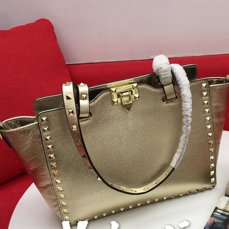 

Stud Large Handbag Tote Bag Rivet Shoulder Bags Genuine Leather Plain Handbags Purse Big Capacity Cross Body Wallet, 2#