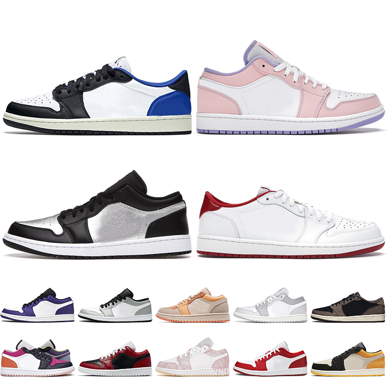

Fragment Travis Scotts 2021 Jumpman 1 Low Basketball Shoes Women Mens Trainers Arctic Punch White Varsity Red Silver Toe Sports Sneakers Dio Paris