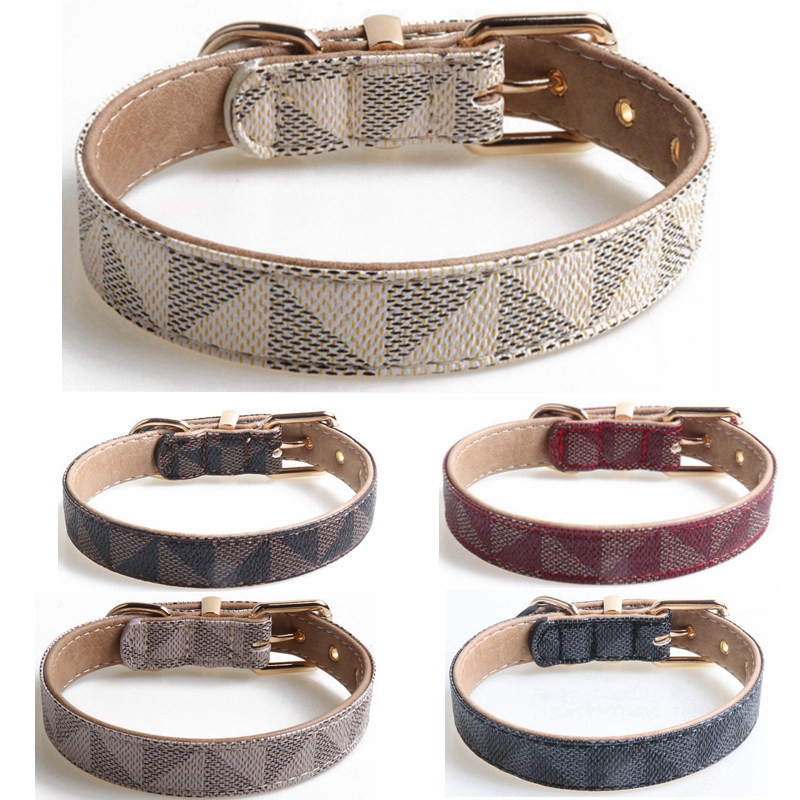 

Designer Dog Collars and Leash set Sublimation Printed PU Leather Dog Collar Soft Firm Pet Leashes for Small Medium Large Dogs Poodle Corgi Cream -XL Wholesale