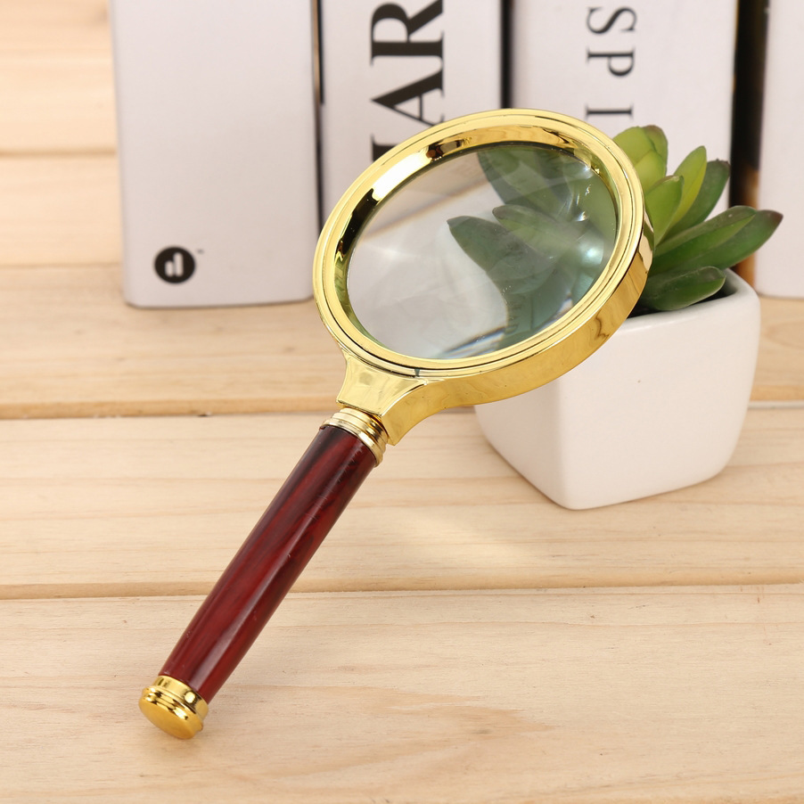 

Magnifying glass high definition 10 times old man's reading hand held jewelry jade identification 90mm dragon handle magnifying glass