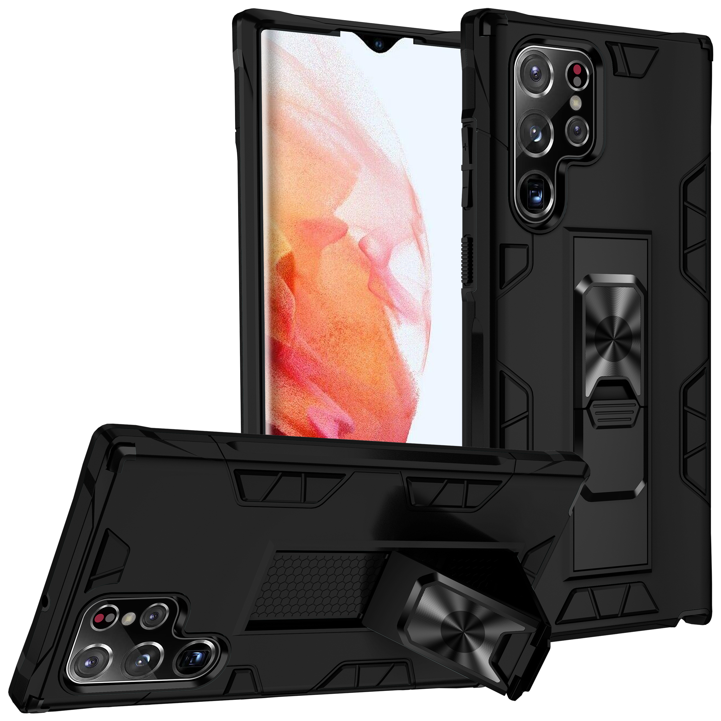 

Anti-Fall Phone Cases For Samsung Galaxy S22 Ultra S21 FE Plus S20 S10 S10E Note 20Ultra 20 10Plus 10 9 Armor Stand Holder Protective Shell