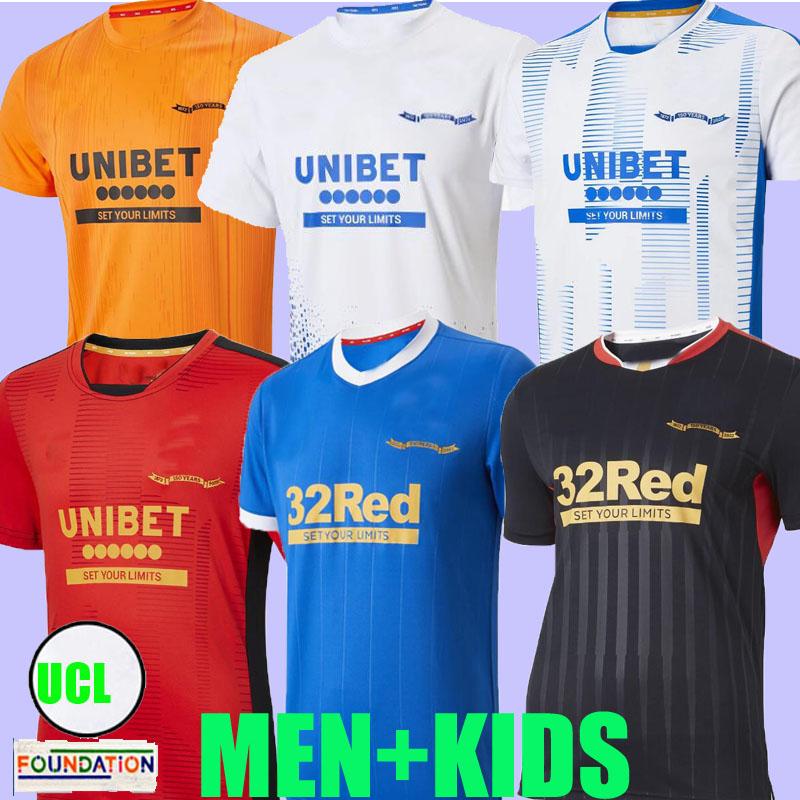 

2122 Glasgow Rangers FC Soccer Jerseys 20 21 22 Gerrard 150th Football Shirts Home Away Third DAVIS CHAMPIONS 55 Retro Top Thailand Kits, White