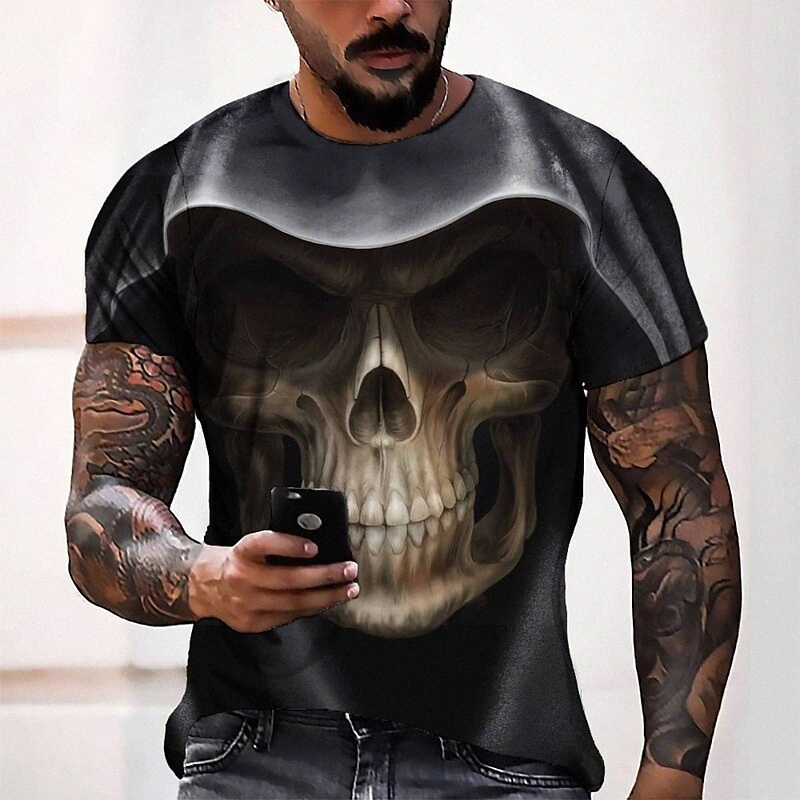 Men's Tee T shirt 3D Print Graphic Round Neck Casual Daily 3D Print Short Sleeve Tops Fashion Designer Cool Comfortable Black X4k3#
