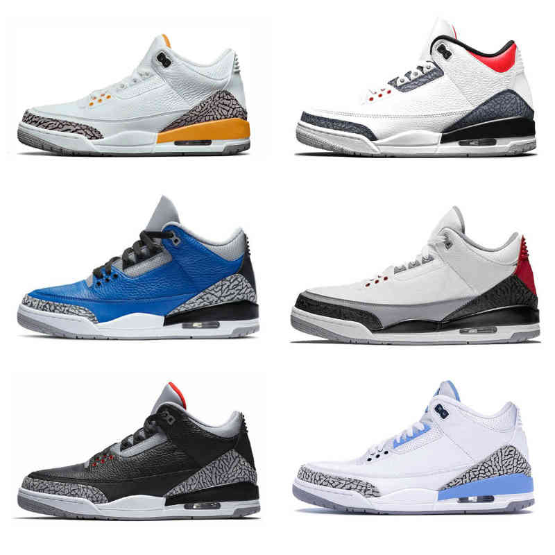 

Sale 2021 Jumpman 3 Mens Basketball Shoes Sneakers Trainers Outdoor Sports UNC JTH Tinker White Cement Men Shoe US 7-13
