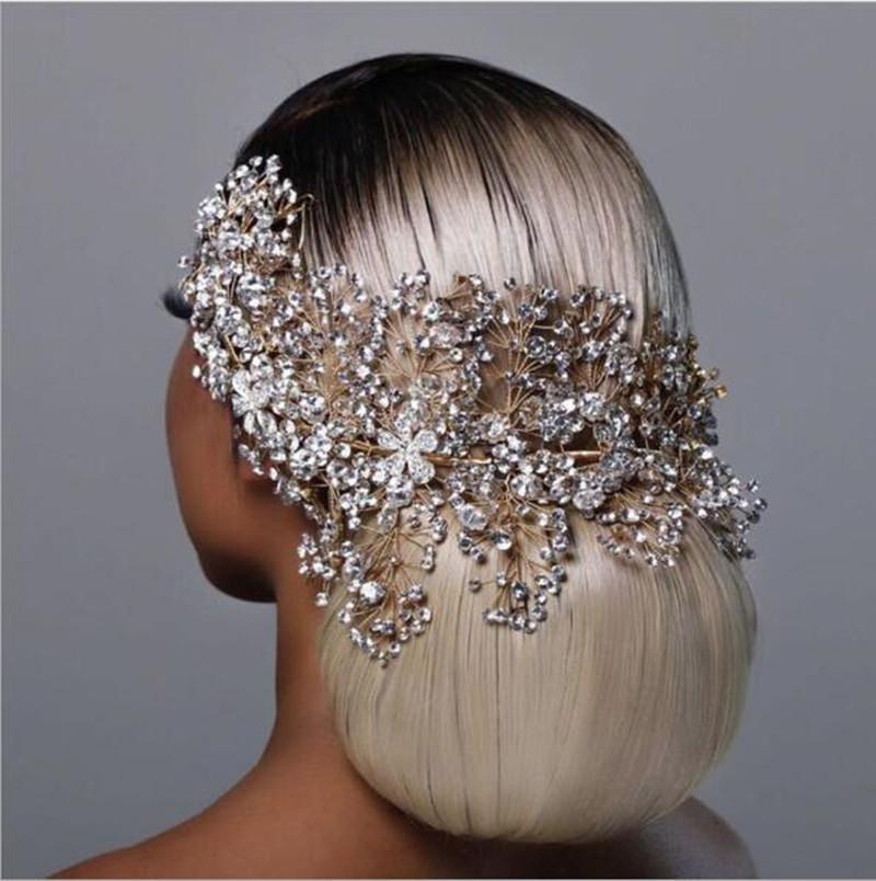 

2022 Silver gold Diamonds Bridal Headpieces Crown Wedding Hair Accessories Bridal Crowns Bridal Hair Accessories for Women Headpiece
