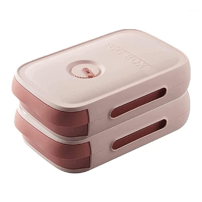 

Storage Bottles & Jars 2 Pack Egg Box,Refrigerator Trays Holder Container With Date Reminder,for Kitchen Tool
